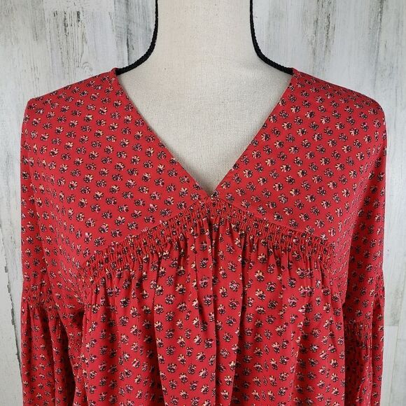 Gap Floral Trapeze Peasant Top Sz S - Picture 2 of 9